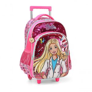 Mochila Com Rodas Barbie Rosa