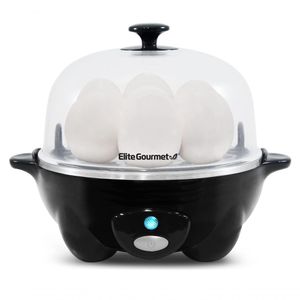 Elite Gourmet Egc-007b# Máquina Elétrica De Ovos, 7 Fácil Descascar, Preto