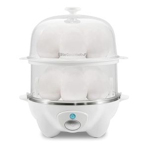 Elite Gourmet Egg Cooker Rápido 14 Ovos Com Bandejas Removíveis (branco)
