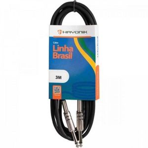 Cabo Para Instrumentos Hayonik Linha Brasil P10 X P10 3m Preto [f003]