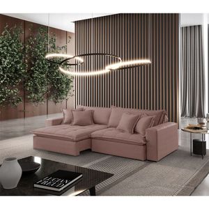 Sofá Zen Veludo 02 Módulos 100 Cm B15 Meu Sofá Online B276 Veludo Rosa
