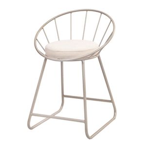 Banqueta Sunset Baixa Cadeira Metal Champanhe Luxo Champanhe- Off White