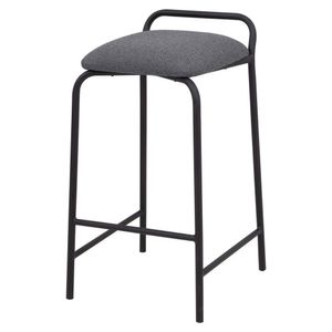 Banqueta Industrial Linx Média Com Assento Estofado Preto-grafite