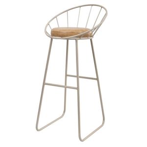 Banqueta Alta Champanhe Sunset Estofada Macio Decor Industrial Champanhe-coranocaramelo