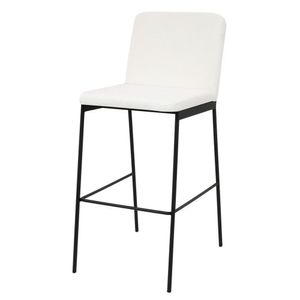 Banqueta Chloe Moderna Metal Preto Estofado Macio Preto-branco