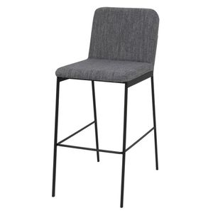 Banqueta Chloe Moderna Metal Preto Estofado Macio Preto-chumbo