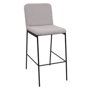 Banqueta Chloe Moderna Metal Preto Estofado Macio Preto-prata