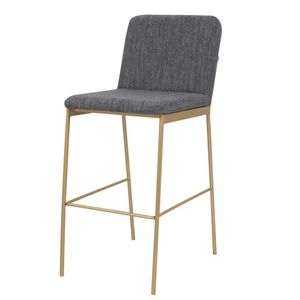 Banqueta Chloe Em Metal Dourado Moderna E Estilosa Dourado-chumbo