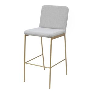 Banqueta Chloe Em Metal Dourado Moderna E Estilosa Dourado-prata