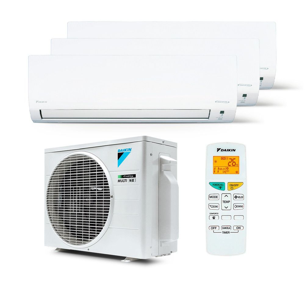 Ar Condicionado Multi Split Inverter R32 Daikin 18000 Btus (3x9000) Frio 220V