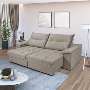 Sofá Dallas 2,90 Reclinável Conforto Sala De Casa Retrátil 5 Lugares Império Chocolate 165