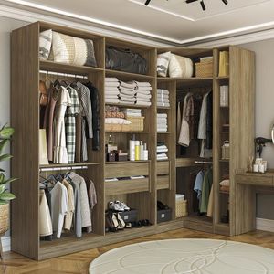 Guarda-roupa Closet 2 Gvts Kappesberg Adapt Nogueira 158cm