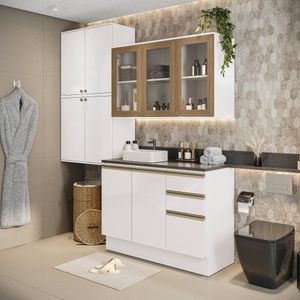 Conjunto Para Banheiro Kappesberg Celeste 4 Peças Branco 200cm