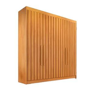 Guarda Roupa Potente 1,69m 4 Portas Ripadas Peroba