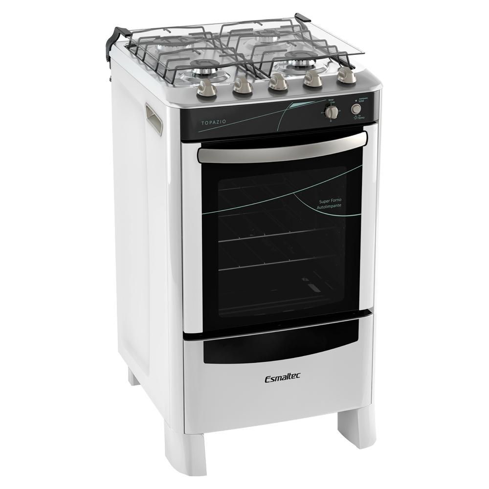 Fogão Esmaltec Topázio 4 Bocas Com Forno Autolimpante, Acendimento Automático E Timer Sonoro Menor preço em Fogão Esmaltec Topázio 4 Bocas Com Forno Autolimpante, Acendimento Automático E Timer Sonoro