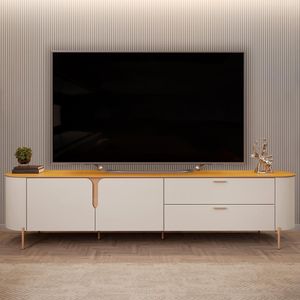 Rack Para Sala De Estar Tv 75" Orgânico Dion D05 Bali Cedro Lyam Decor