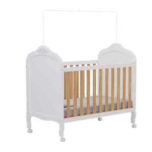 Berço Peroba Elô Americano Branco Com Amêndoa 2 Em 1 Infantil Branco Amêndoa
