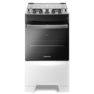 Fogão 4 Bocas Continental Prata Automático Com Toplimpafácil Premium Bivolt FC4IB