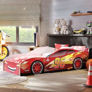 Cama Infantil Montessoriana Mini Carro De Corrida Mcqueen Infantil Vermelho