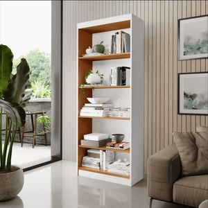 Livreiro Estante Multiuso Com Prateleiras Para Livros Branco Nature