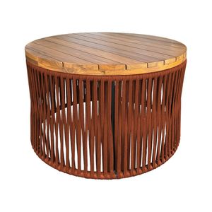 Mesa De Centro Berlim Alumínio Corda Náutica Terracota - Laranja