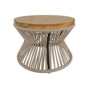 Mesa De Centro Ampulheta Corda Náutica Areia - Bege