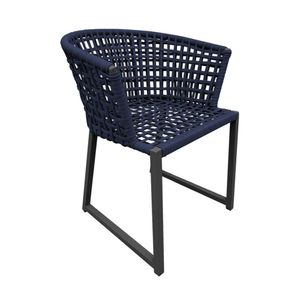 Cadeira Berlim Alumínio Corda Náutica Azul Marinho - Azul