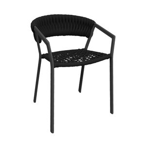 Cadeira Florença Alumínio Tricô Náutico Preto - Preto