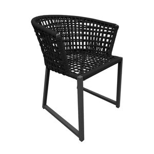 Cadeira Berlim Alumínio Corda Náutica Preto - Preto