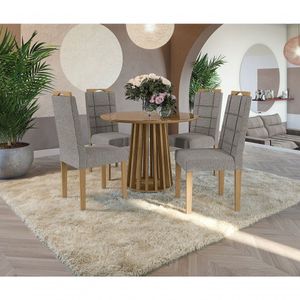 Conjunto Mesa De Jantar Com 4 Cadeiras Lavanda