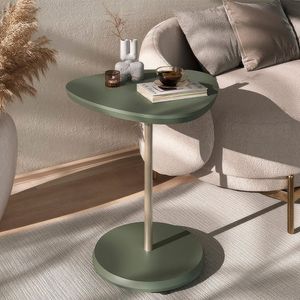 Mesa De Apoio Lateral Oval Bel 100% MDF Menta