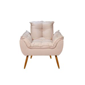 Cadeira Estofada Quarto Recepção Sala Jl Decor bege