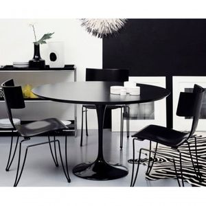 Mesa De Jantar Tulipa Redonda 110cm - Laqueada Preto
