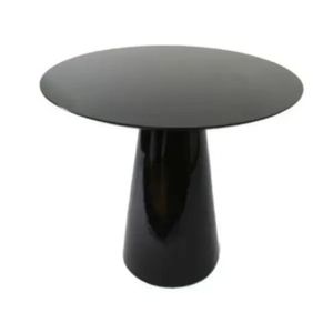 Mesa Lateral Cone Redonda 51Cm Laqueada Preto
