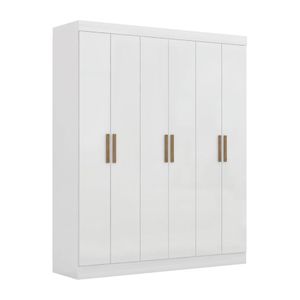 Guarda Roupas Casal 6 Portas 2 Gavetas Prime Maxel Branco