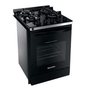 Fogão Brastemp 4 Bocas De Embutir Preto Com Mesa De Vidro E Dupla Chama Bivolt BYO4XAE