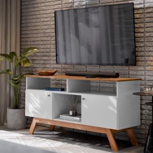 Rack Para Tv Com 3 Nichos Manchester Branco Nature
