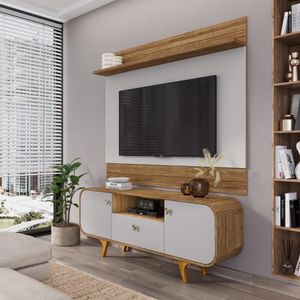 Jogo Painel E Rack Getafe Cinamomo Off White