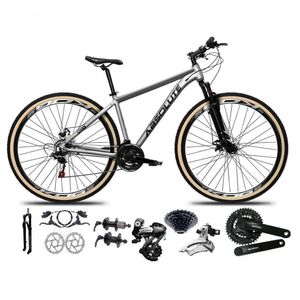 Bicicleta Aro 29 Absolute Nero 5 Shimano Altus 24v Freios Hidráulicos Garfo Com Trava Pneu Com Faixa Cinza Tam 17