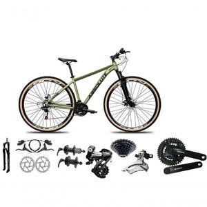 Bicicleta Aro 29 Absolute Nero 5 Shimano Altus 24v Freios Hidráulicos Garfo Com Trava Pneu Com Faixa Oliva Tam 19