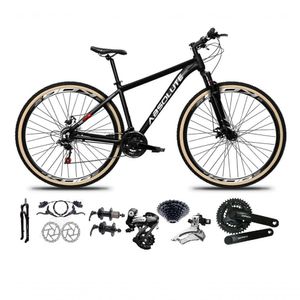 Bicicleta Aro 29 Absolute Nero 5 Shimano Altus 24v Freios Hidráulicos Garfo Com Trava Pneu Com Faixa Preto Tam 21