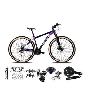 Bicicleta Aro 29 Absolute Nero 5 Shimano Altus 24v Freios Hidráulicos Garfo Com Trava Pneu Com Faixa Roxo Tam 19
