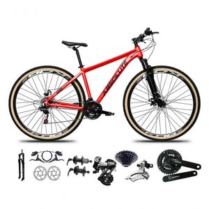 Bicicleta Aro 29 Absolute Nero 5 Shimano Altus 24v Freios Hidráulicos Garfo Com Trava Pneu Com Faixa Vermelho Tam 17