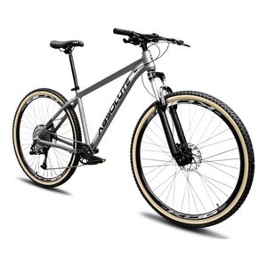Bicicleta Aro 29 Absolute Nero 5 12v Garfo Trava No Guidão Freios Hidráulicos Com Pneu Faixa Cinza Tam 19