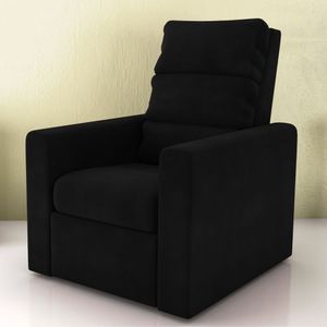 Poltrona Reclinável Papai Theo Veludo Inca Preto