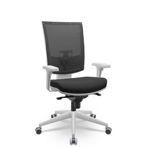Cadeira Flash Presidente Slider Cinza Aero Preto