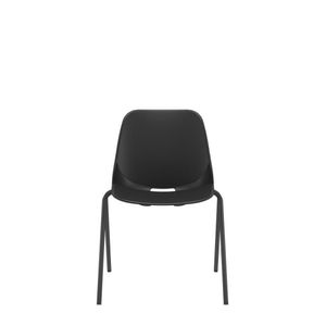 Cadeira Quick Fixa V Preto Base Metal Preto
