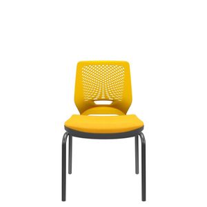 Cadeira Beezi Fixa 4 Pés Amarelo Poliéster