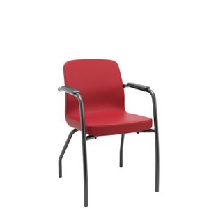 Cadeira Soer Fixa 4 Pés Vermelho Encosto Fixo