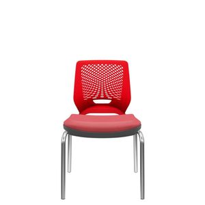 Cadeira Beezi Fixa 4 Pés Vermelho